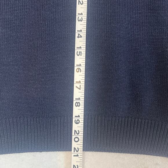 Vintage Tarazzia Womens Wool Blend Hoodie Navy Blue High Neck Size S Layering - Picture 5 of 8